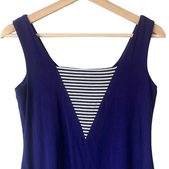 Miik Bamboo Reversible Sleeveless Tank Dress Bra Shelf Blue Striped Detail Small - Picture 3 of 9